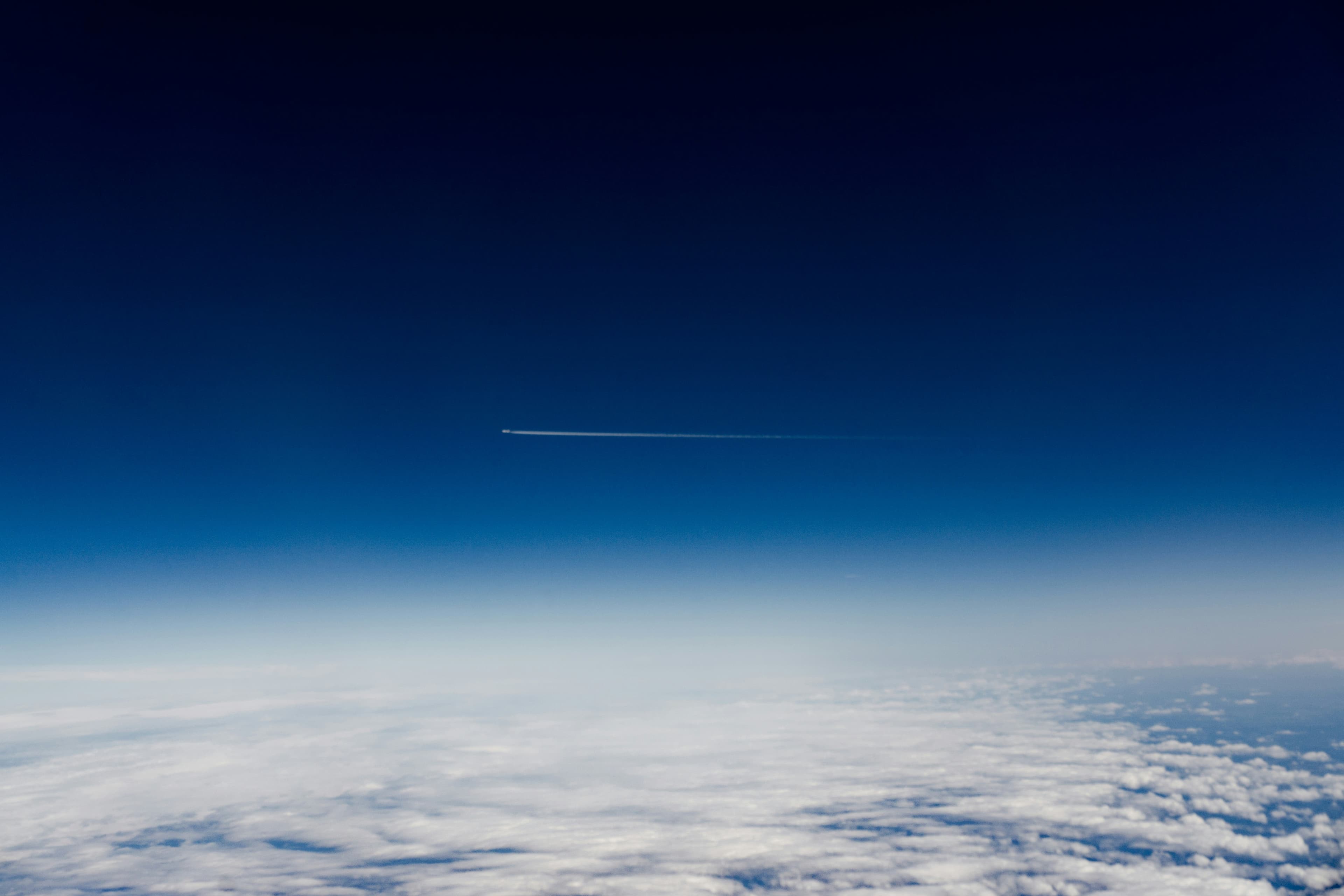 Earth's atmosphere viewed from above the clouds